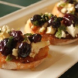 Roasted grapes with mint and ricotta for a fabulous bruschetta